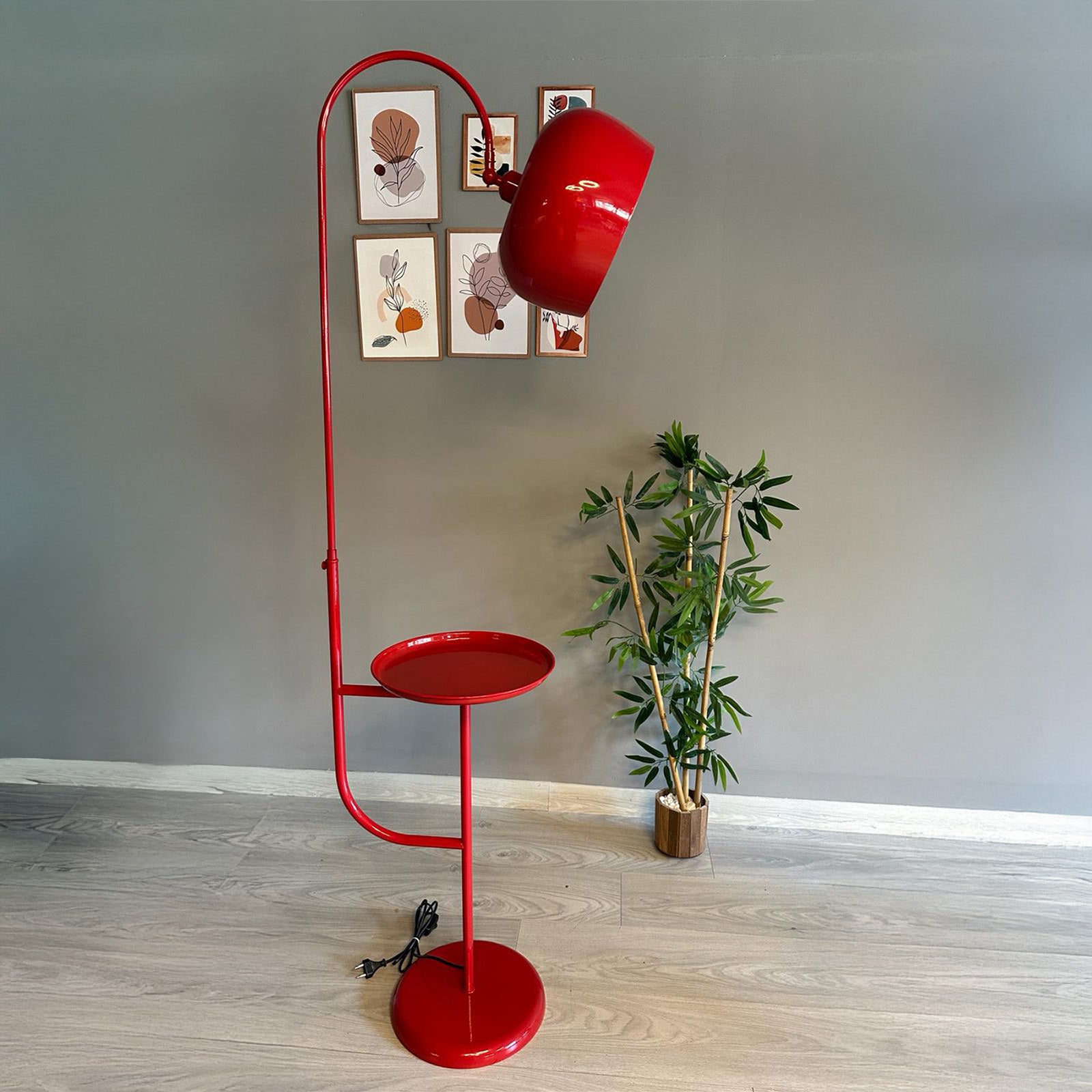 Stehlampe Rote Stehleuchte Moderne Metallleuchte mit Beweglichem Kopfteilständer